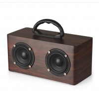 Super Bass Portable Retro Vintage Wooden Hifi Bluetooth Woffer Wireless Subwoofer Speaker Boom Box